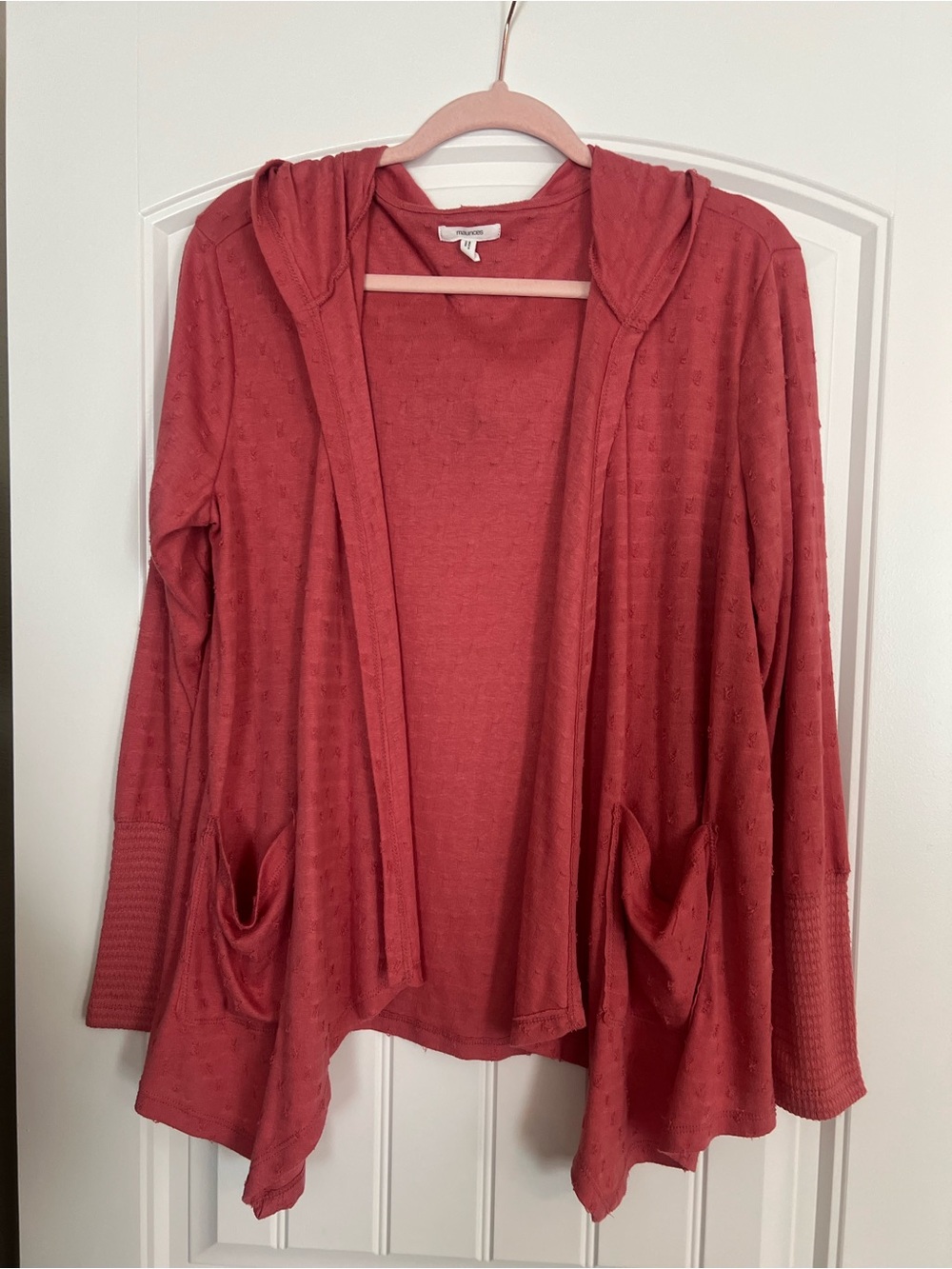 Maurices Open-Front Hooded Cardigan - Rust
